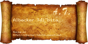Albecker Tábita névjegykártya